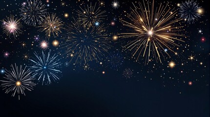 Naklejka premium Vibrant New Years party backdrop Abstract fireworks background