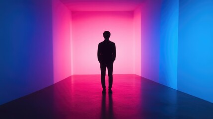 Obraz premium Person in brightly lit room