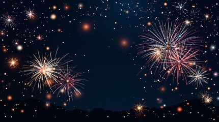 Vibrant New Years party backdrop Abstract fireworks background