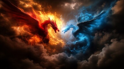 Clash of Titans: Fire Dragon vs. Ice Dragon