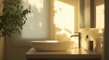 Chic White Bathroom Design with Soft Natural Light