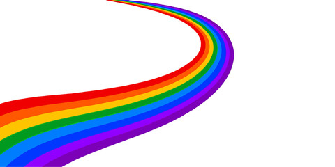 Waving rainbow colourful cut out clipping path LGBT flag isolated on png or transparent background, Symbol of LGBT gay pride, vector illustration download