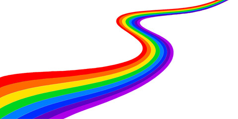 Waving rainbow colourful cut out clipping path LGBT flag isolated on png or transparent background, Symbol of LGBT gay pride, vector illustration download