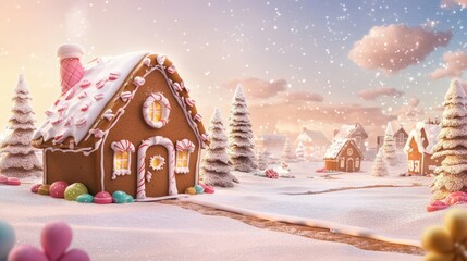 Gingerbread House Day background concept 