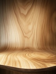 A natural wooden surface with visible grain pattern and soft side lighting, ideal for modern, earthy backgrounds