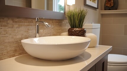 Fototapeta premium Modern Bathroom Sink with Elegant Design