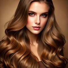 Fototapeta premium Beautiful of woman long hair generative ai