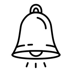Bell thin black line icon. Editable vector stroke.