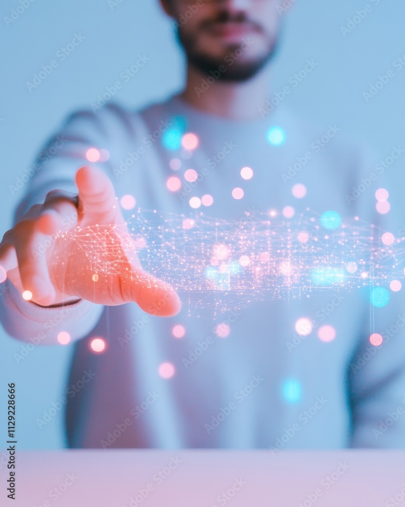 Aufkleber futuristic touch interaction in a digital environment