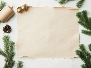 Vintage Holiday Map Surrounded by Christmas Decorations Nostalgic Exploration for Christmas, Hanukkah, and New Year