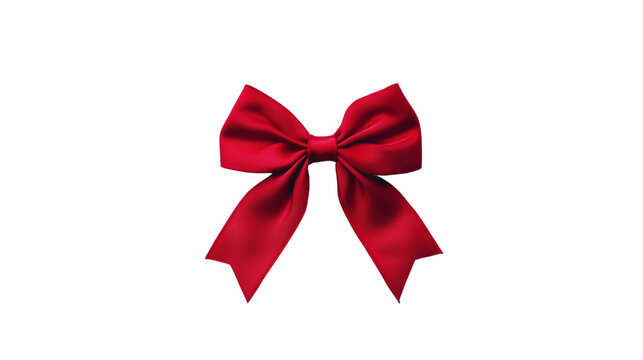 a Red ribbon with a bow isolated on a transparent background