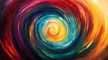 Fototapeta premium Colorful bubbles of oil blending together in a hypnotic swirl, whirlpool, swirling, vortex. Whirlpool. Illustration