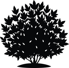 bush black and white silhouette vector design