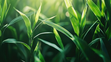 Obraz premium Lush green abstracts in natural serenity