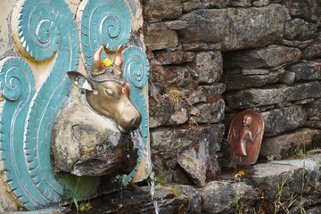 Intricate Ancient Statue of cow Carving Depicting Traditional Artistic and Cultural Details