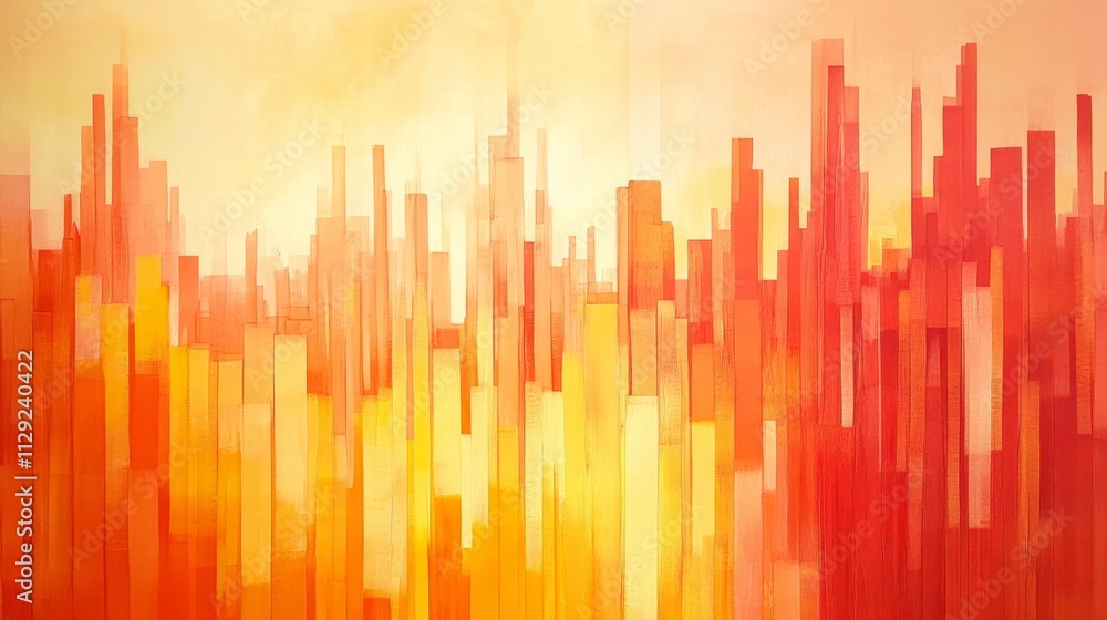 Poster abstract vertical pattern in warm gradient of orange and yellow