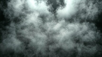 Obraz premium Swirling mist creates a mystical symphony of dark and light tones forming an abstract and captivating display against a black background