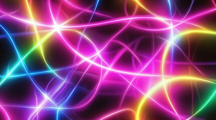 Neon abstract patterns pulsating with energy