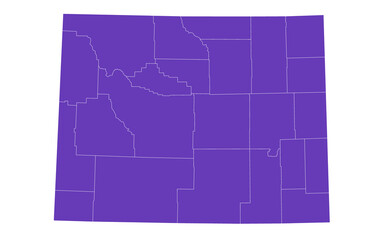 Wyoming administrative map. counties map of Wyoming, blank Wyoming Map, empty map of Wyoming