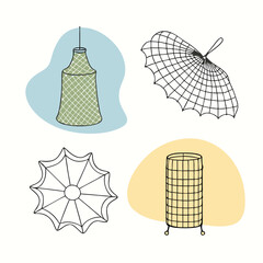 fishing net icon, outline vector