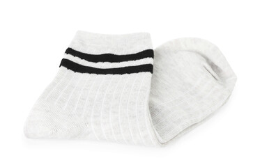 Pair of soft socks isolated on white