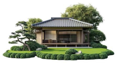 PNG  Traditional Japanese house illustration