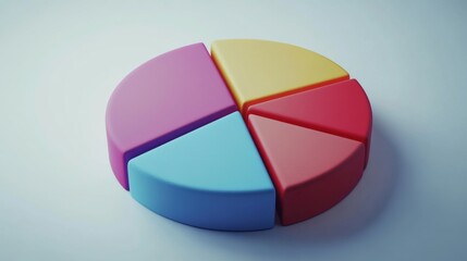 Fototapeta premium Colorful Pie Chart Illustration Representing Data Distribution Analysis