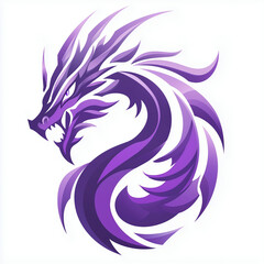 Obraz premium Purple dragon logo mascot emblem illustration