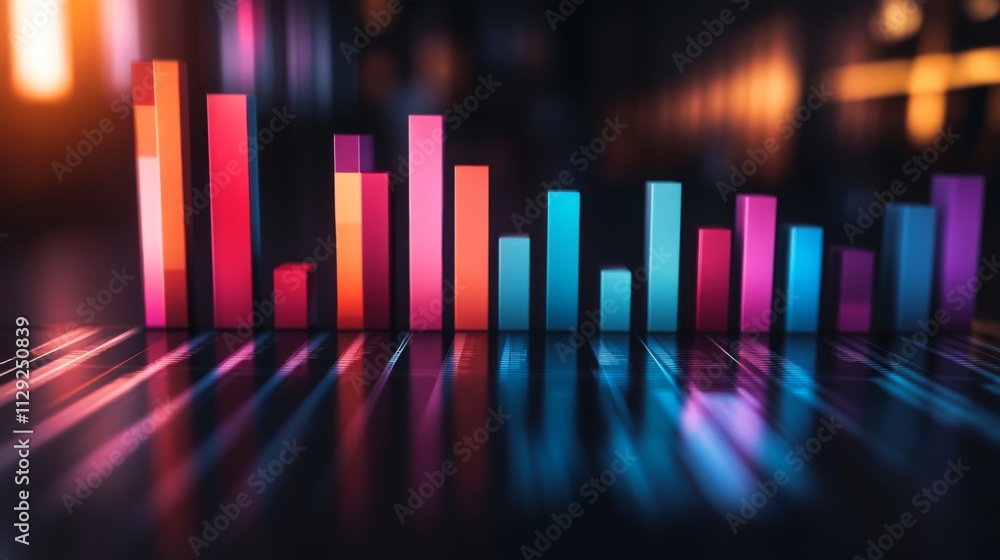 Aufkleber colorful graph bars representing data trends in modern business analysis