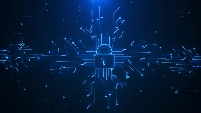 Cybersecurity shield lock icon hologram security breach computer hacking attack warning message hacked alert virtual hud finance data privacy VPN service protection Blockchain crypto wallet background