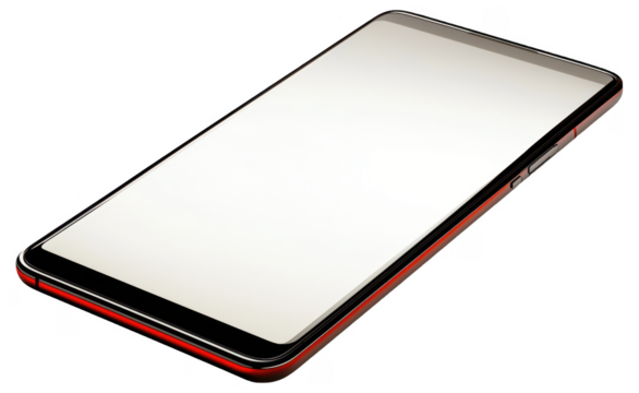 PNG Red smartphone with large screen and slim design