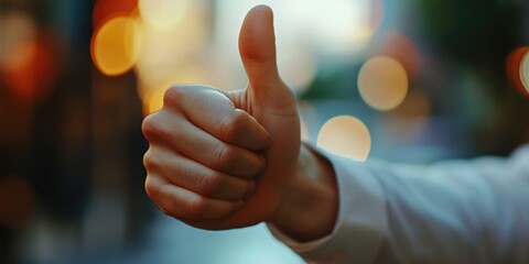 Person giving thumbs up