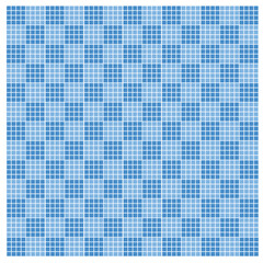 The design uses blue square tiles with smooth gradients and edges, created in a vector illustration style.
