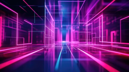 Abstract futuristic techno vibes in neon