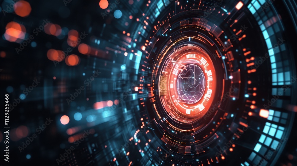 Aufkleber abstract futuristic technology circular interface design