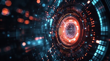 Obraz premium Abstract Futuristic Technology Circular Interface Design