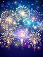 Fototapeta premium Fireworks background. New year celebration concept.