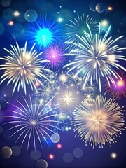 Fototapeta premium Fireworks background. New year celebration concept.