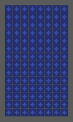 Dark blue square tiles combined with circles in vector illustrator, ideal for wallpaper and background designs with a modern touch.