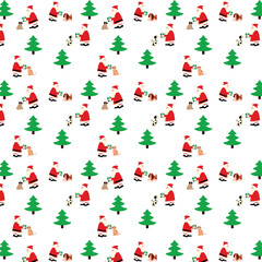 Festive Santa trees holiday pattern