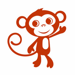 Playful Monkey Vector Design for Kids' Graphics.