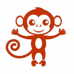 Playful Monkey Vector Design for Kids' Graphics.