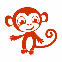 Playful Monkey Vector Design for Kids' Graphics.