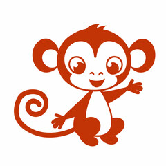 Playful Monkey Vector Design for Kids' Graphics.