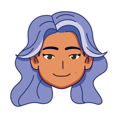 Vector Young Smiling Black Woman Avatar Cartoon Illustration Isolated