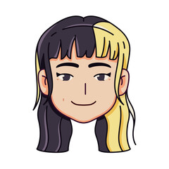 Vector Young Smiling Woman Avatar Cartoon Illustration Isolated