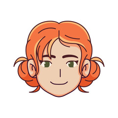 Vector Young Smiling Woman Avatar Cartoon Illustration Isolated