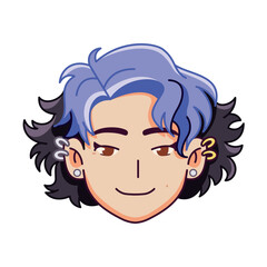 Vector Young Smiling Woman avatar Cartoon Illustration Isolated