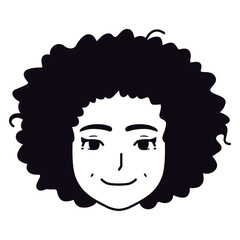 Vector Young Black Woman Avatar Cartoon Illustration Isolated