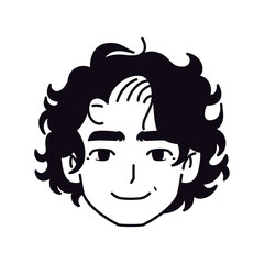 Vector Young Smiling Man Avatar Cartoon Illustration Isolated